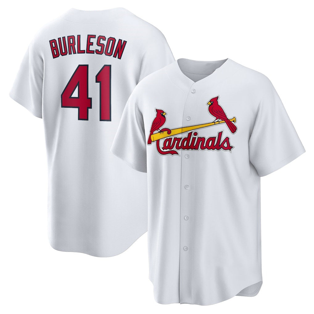 St. Louis Cardinals #41 Alec Burleson White Home Replica Jersey