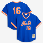 NY.Mets #16 Dwight Gooden Mitchell & Ness Royal Authentic Batting Practice Jersey