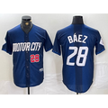 D.Tigers #28 Javier Baez Number 2024 Navy City Connect Cool Base Limited Stitched Jersey