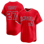 LA.Angels #27 Mike Trout Number Red Alternate Limited Player Jersey