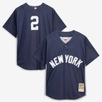 NY.Yankees #2 Derek Jeter Mitchell & Ness Navy Authentic Jersey
