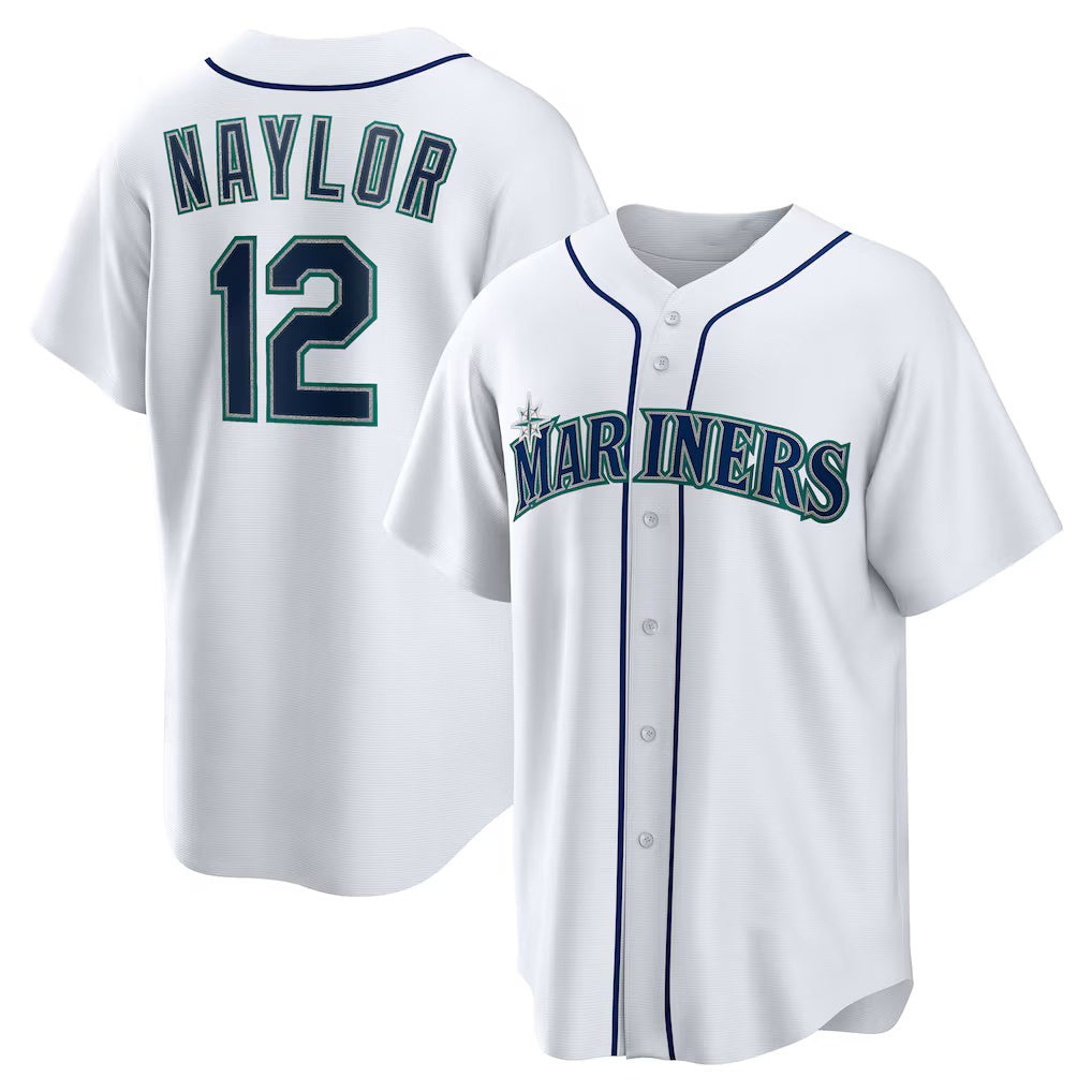 Seattle Mariners #12 Josh Naylor White Home Replica Jersey
