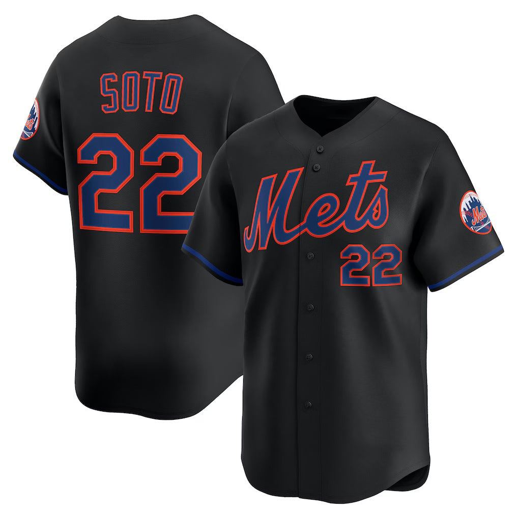NY.Mets #22 Juan Soto Black Alternate Limited Player Jersey