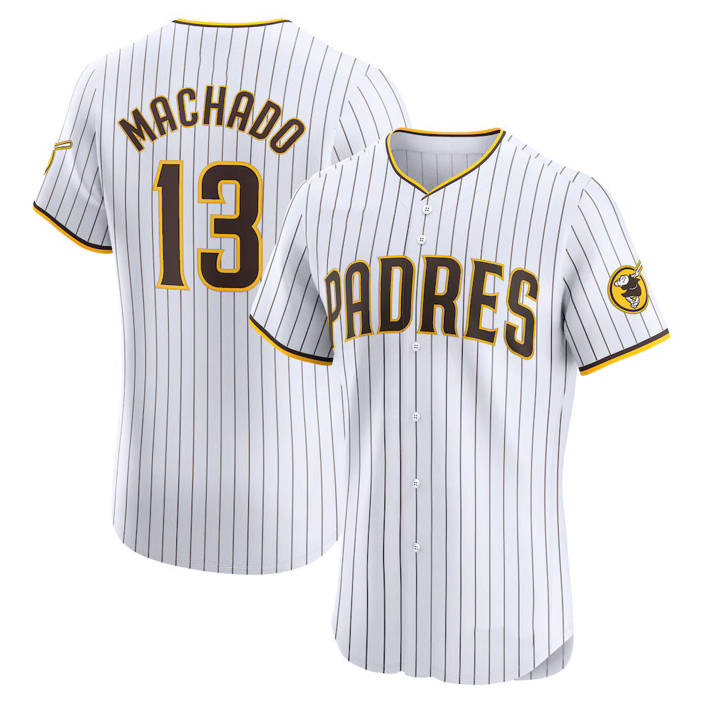 SD.Padres #13 Manny Machado White Home Elite Jersey