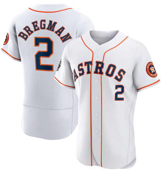 H.Astros #2 Alex Bregman White 2022 World Series Flex Base Stitched  Jersey
