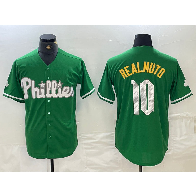 P.Phillies #10 J.T. Realmuto Green Cool Base Jersey