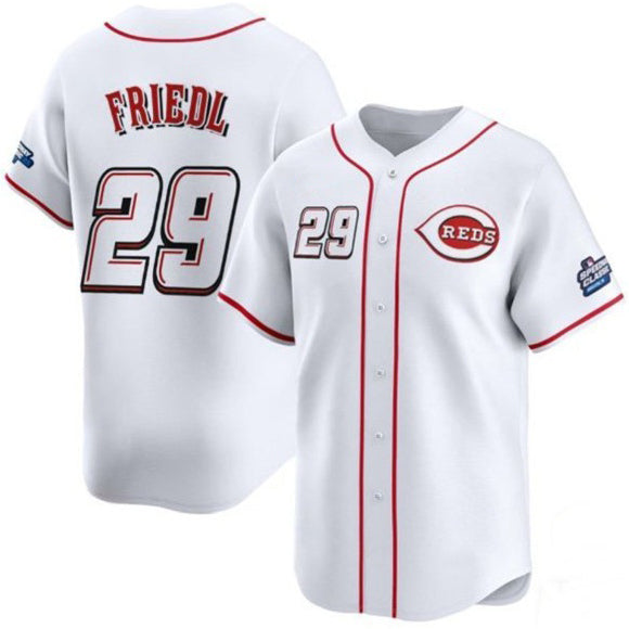 C.Reds #29 TJ Friedl White 2025 Speedway Classic Home Limited Stitched Jersey