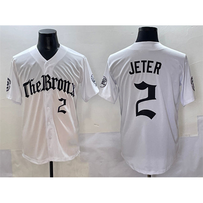 NY.Yankees #2 Derek Jeter White 'Gothic Legacy Edition' Vapor Premier Limited Stitched  Jersey