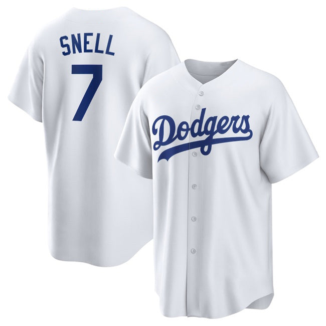 LA.Dodgers #7 Blake Snell White 2024 Cool Base Stitched Jersey