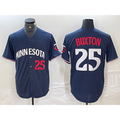 M.Twins #25 Byron Buxton Number 2023 Navy Blue Cool Base 2 Stitched Jersey