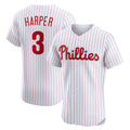 P.Phillies #3 Bryce Harper White Home Elite Jersey