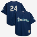 S.Mariners #24 Ken Griffey Jr. Mitchell & Ness Navy Big & Tall Cooperstown Collection Mesh Batting Practice Jersey