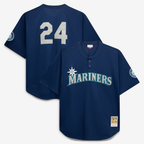 S.Mariners #24 Ken Griffey Jr. Mitchell & Ness Navy Big & Tall Cooperstown Collection Mesh Batting Practice Jersey
