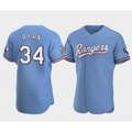 T.Rangers #34 Nolan Ryan Blue Flex Base Stitched Jersey