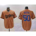LA.Dodgers #50 Mookie Betts Olive Cool Base Limited Stitched Jersey