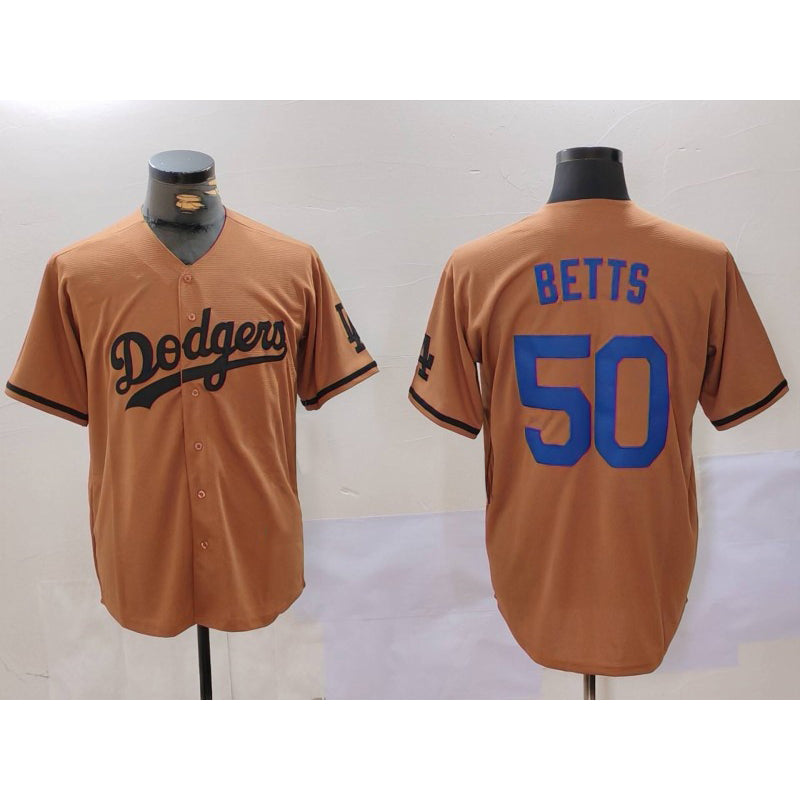 LA.Dodgers #50 Mookie Betts Olive Cool Base Limited Stitched Jersey