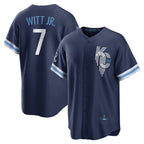 KC.Royals #7 Bobby Witt Jr.Navy City Connect Replica Player Jersey