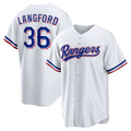 T.Rangers #36 Wyatt Langford White Home Replica Jersey