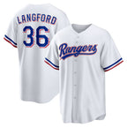 T.Rangers #36 Wyatt Langford White Home Replica Jersey