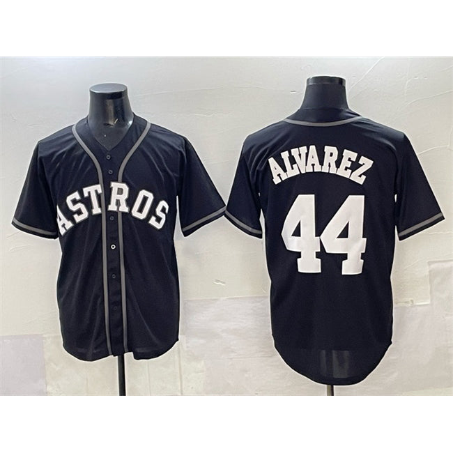 H.Astros #44 Yordan Alvarez Black Lights Out Limited Stitched  Jersey