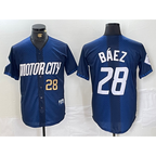 D.Tigers #28 Javier Baez Number 2024 Navy City Connect Cool Base 2 Limited Stitched Jersey