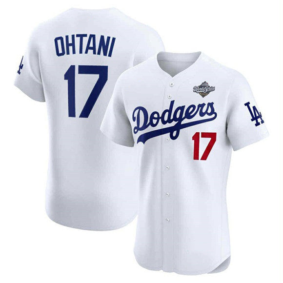 LA.Dodgers #17 Shohei Ohtani White 2025 World Series Cool Base Sttiched Jersey