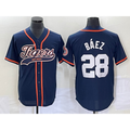 D.Tigers #28 Javier Baez Navy Cool Base Stitched Jersey