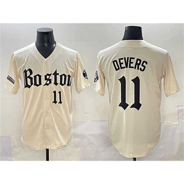 BR.Sox #11 Rafael Devers Cream Gothic Vapor Limited Stitched  Jersey
