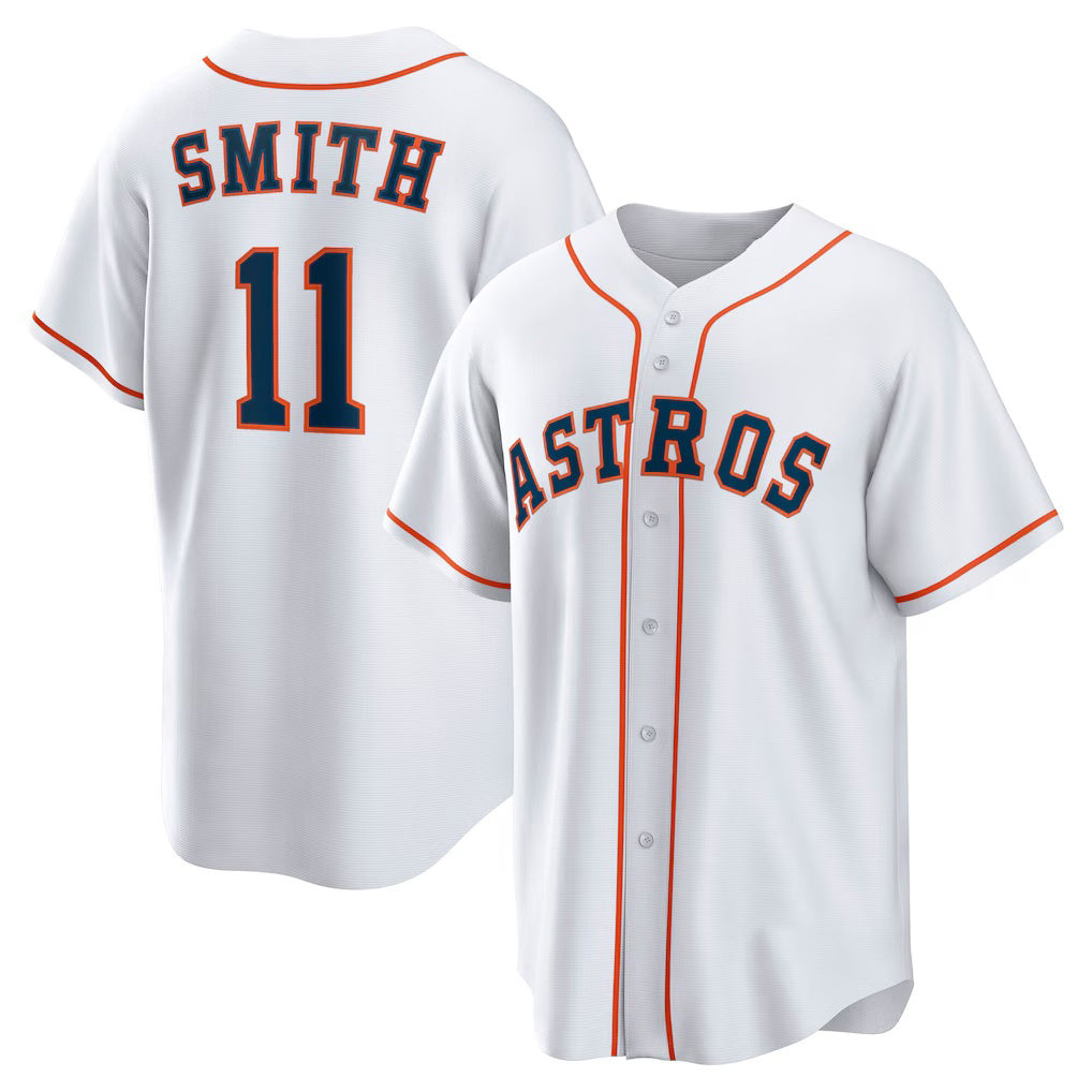 H.Astros #11 Cam Smith White Home Replica Jersey