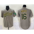 O.Athletics #16 Nick Kurtz Gray Cool Base Stitched Jersey