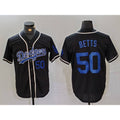 LA.Dodgers #50 Mookie Betts Number Black Cool Base With Patch Stitched Jersey
