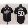 LA.Dodgers #50 Mookie Betts Black White Cool Base Stitched Jersey