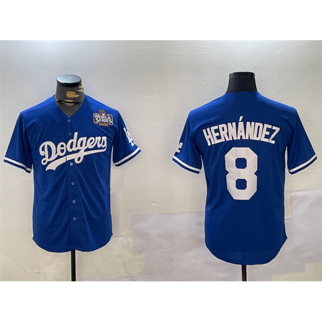 LA.Dodgers #8 Enrique Hernandez Royal 2024 World Series Cool Base Stitched Jersey