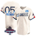 LA.Dodgers #5 Freddie Freeman Cream 2024 World Series Champions City Connect Limited Stitched Jersey