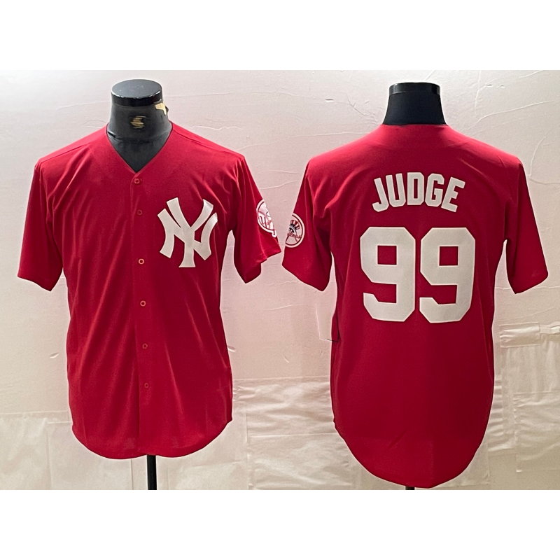 NY.Yankees #99 Aaron Judge Red Fashion Cool Base Jersey