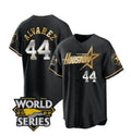 H.Astros #44 Yordan Alvarez Black Gold 2022 World Series Stitched Jersey