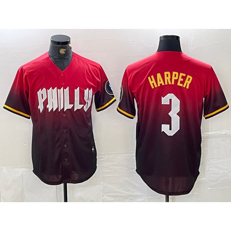 P.Phillies #3 Bryce Harper Red 2024 City Cool Base Jersey
