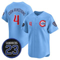 C.Cubs #4 Pete Crow-Armstrong Blue 'Ryne Sandberg Tribute' Vapor Limited V2 Stitched Jersey