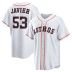 H.Astros #53 Cristian Javier White Home Replica Jersey