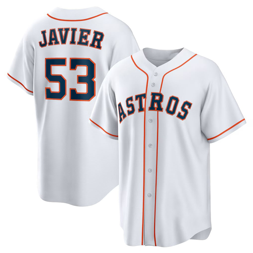 H.Astros #53 Cristian Javier White Home Replica Jersey
