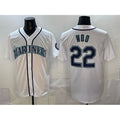 S.Mariners #22 Bryan Woo White Cool Base Stitched Jersey