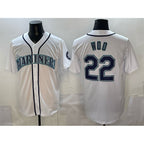 S.Mariners #22 Bryan Woo White Home Replica Jersey