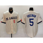 LA.Dodgers #5 Freddie Freeman Number Cream 2024 City Connect Limited 2 Stitched Jersey