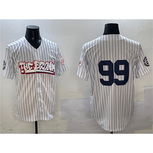 NY.Yankees #99 Aaron Judge White Bronx Graffiti Vapor Limited Stitched  Jersey