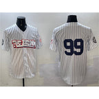 NY.Yankees #99 Aaron Judge White Bronx Graffiti Vapor Limited Stitched  Jersey