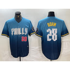 P.Phillies #28 Alec Bohm Blue 2024 City Player Number Cool Base Stitched Jerseys