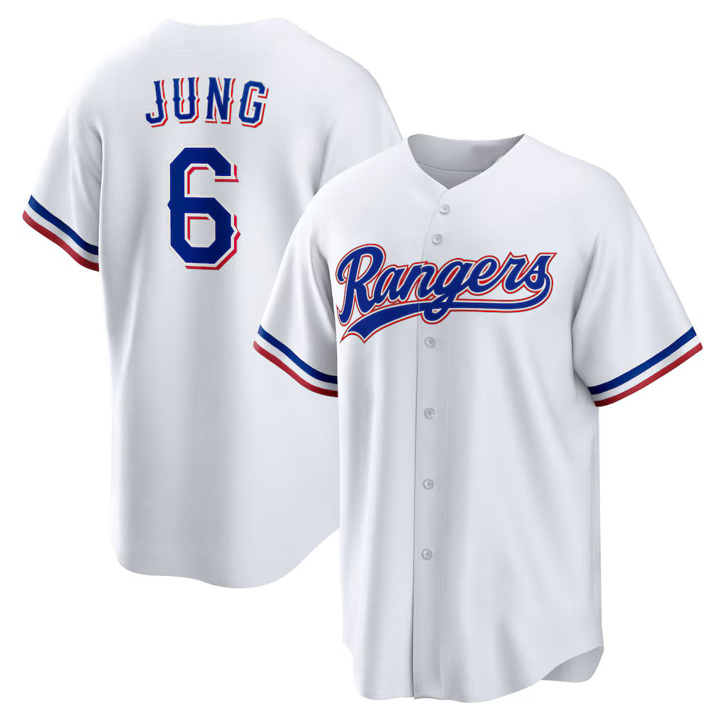T.Rangers #6 Josh Jung White Replica Player Jersey