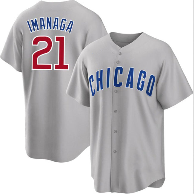 C.Cubs #18 Shota Imanaga Gray Cool Base Stitched Jersey