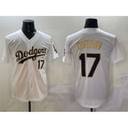 LA.Dodgers #17 Shohei Ohtani White Gold Limited Stitched Jersey