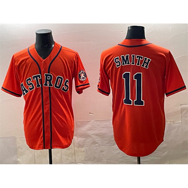H.Astros #11 Cam Smith Orange Cool Base Stitched Jersey